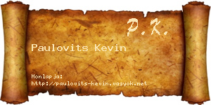 Paulovits Kevin névjegykártya